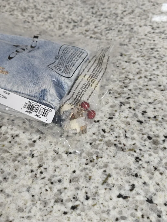 Coach Corner Zip Wristlet In Loved Denim With Charms - Picture 3 of 8